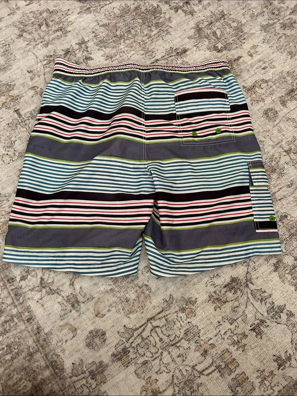 Striped Swim Trunks Board Shorts Drawstring Quick Dry Men's 34 Tommy Bahama L